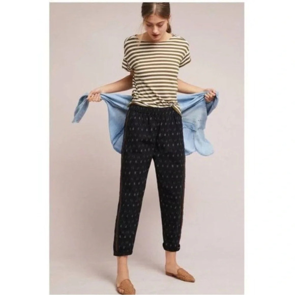 ANTHROPOLOGIE Ikat High Rise Beaded Beach Pants - Large - Picture 4 of 13